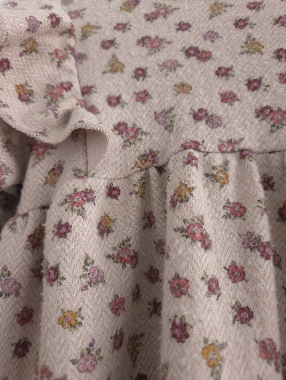Zara Girls Floral Print Herringbone Dress size 3-4 Years - Picture 4 of 16